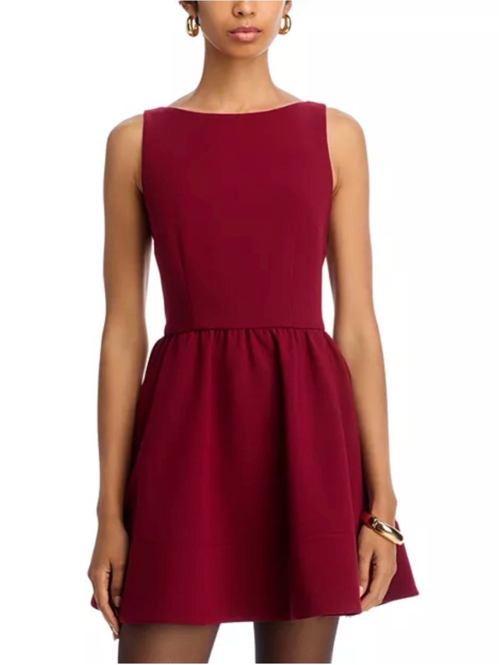 NWT French Connection Fit-and-Flare Dress in Burgandy